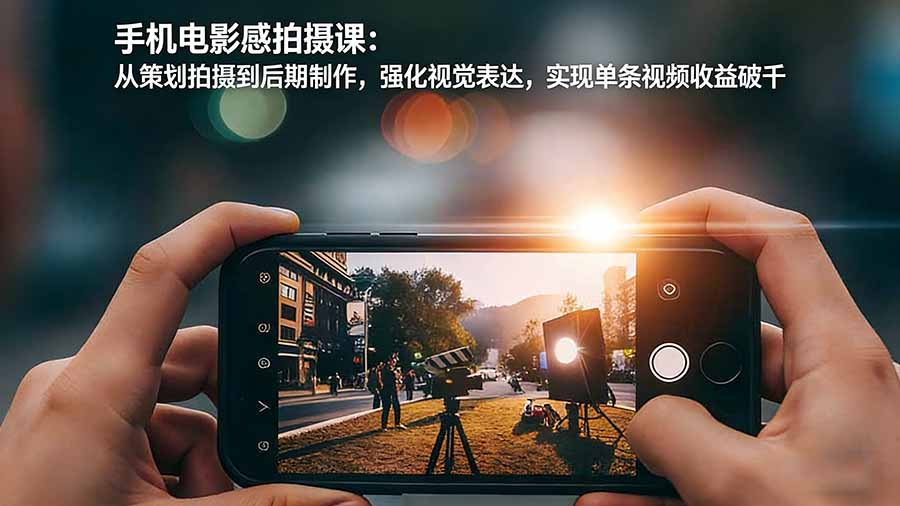 手机电影感拍摄课：从策划拍摄到后期制作，强化视觉表达，实现单条视频收益破千|网创挖金社