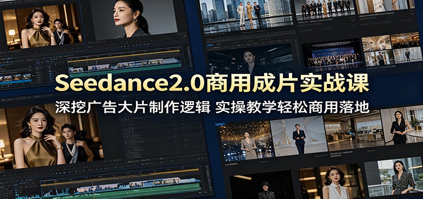 Seedance2.0商用成片实战课：深挖广告大片制作逻辑，实操教学轻松商用落地|网创挖金社
