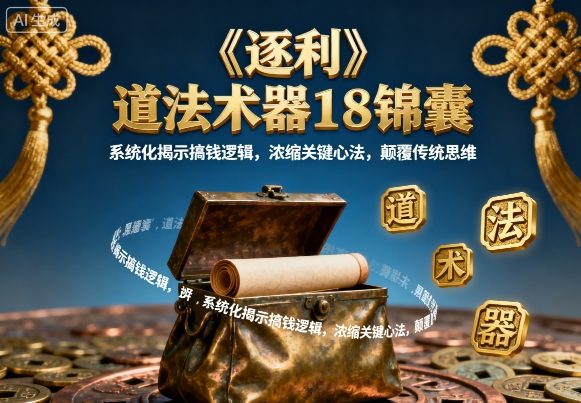 《逐利》道法术器18锦囊，系统化揭示搞钱逻辑，浓缩关键心法，颠覆传统思维(更新)|网创挖金社