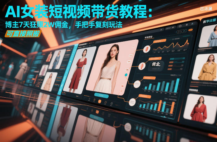 AI女装短视频带货教程：博主7天狂賺2W佣金，手把手复刻玩法，可直接照搬|网创挖金社