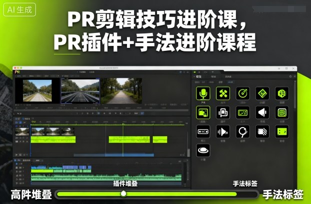 PR剪辑技巧进阶课，PR插件+手法进阶课程|网创挖金社