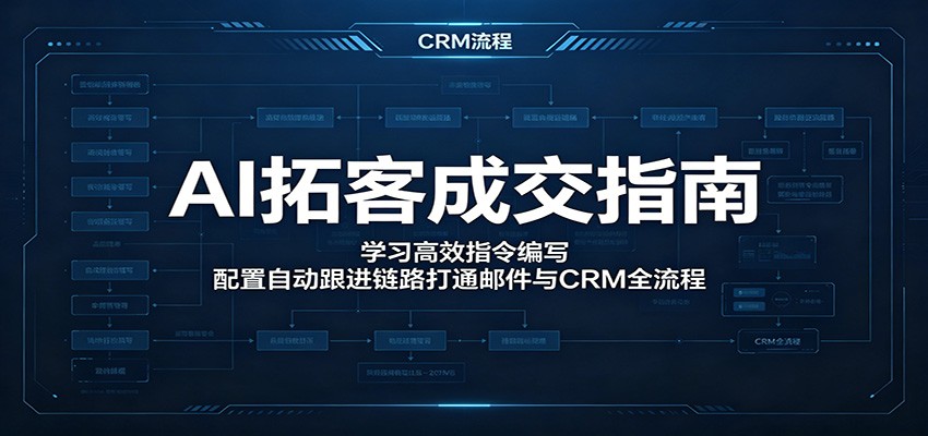 AI拓客成交指南：学习高效指令编写，配置自动跟进链路打通邮件与CRM全流程|网创挖金社