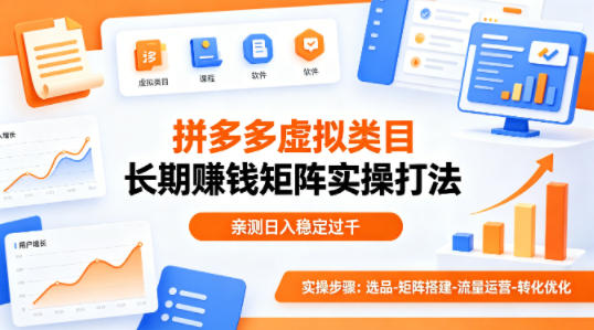 做拼多多虚拟类目想长期賺钱？这套矩阵实操打法，亲测日入稳定过千【揭秘】|网创挖金社