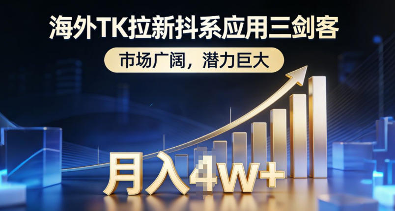 海外TK拉新抖系应用三剑客，市场广阔，潜力巨大，月入1w+|网创挖金社