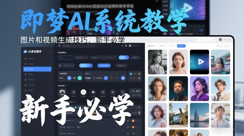 即梦AI系统教学，图片和视频生成技巧，新手必学|网创挖金社