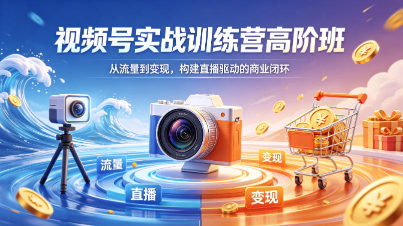 视频号实战训练营高阶班,从流量到变现,构建直播驱动的商业闭环(26年4月)|网创挖金社