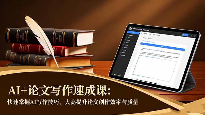 AI+论文写作速成课：快速掌握AI写作技巧，大幅提升论文创作效率与质量|网创挖金社