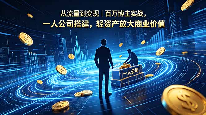 从流量到变现｜百万博主实战，一人公司搭建，轻资产放大商业价值|网创挖金社