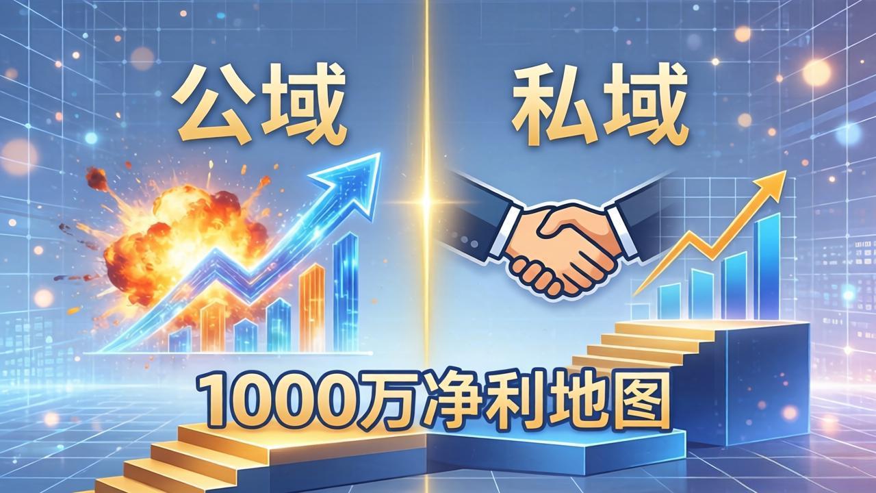 公域玩命出爆款,私域悄悄做成交:这套AI内训课,2026给你打通1000万净利的地图|网创挖金社