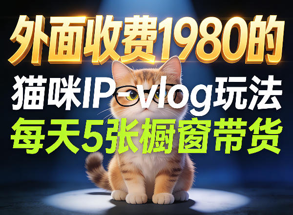 宠物赛道猫咪IP-vlog玩法，26条视频涨粉29W，每天5张橱窗带货拆解|网创挖金社