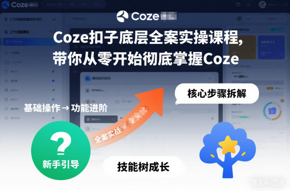 Coze扣子底层全案实操课程，带你从零开始彻底掌握Coze|网创挖金社