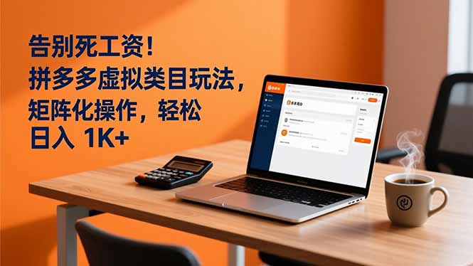 告别死工资！拼多多虚拟类目玩法，矩阵化操作，轻松日入 1K+|网创挖金社