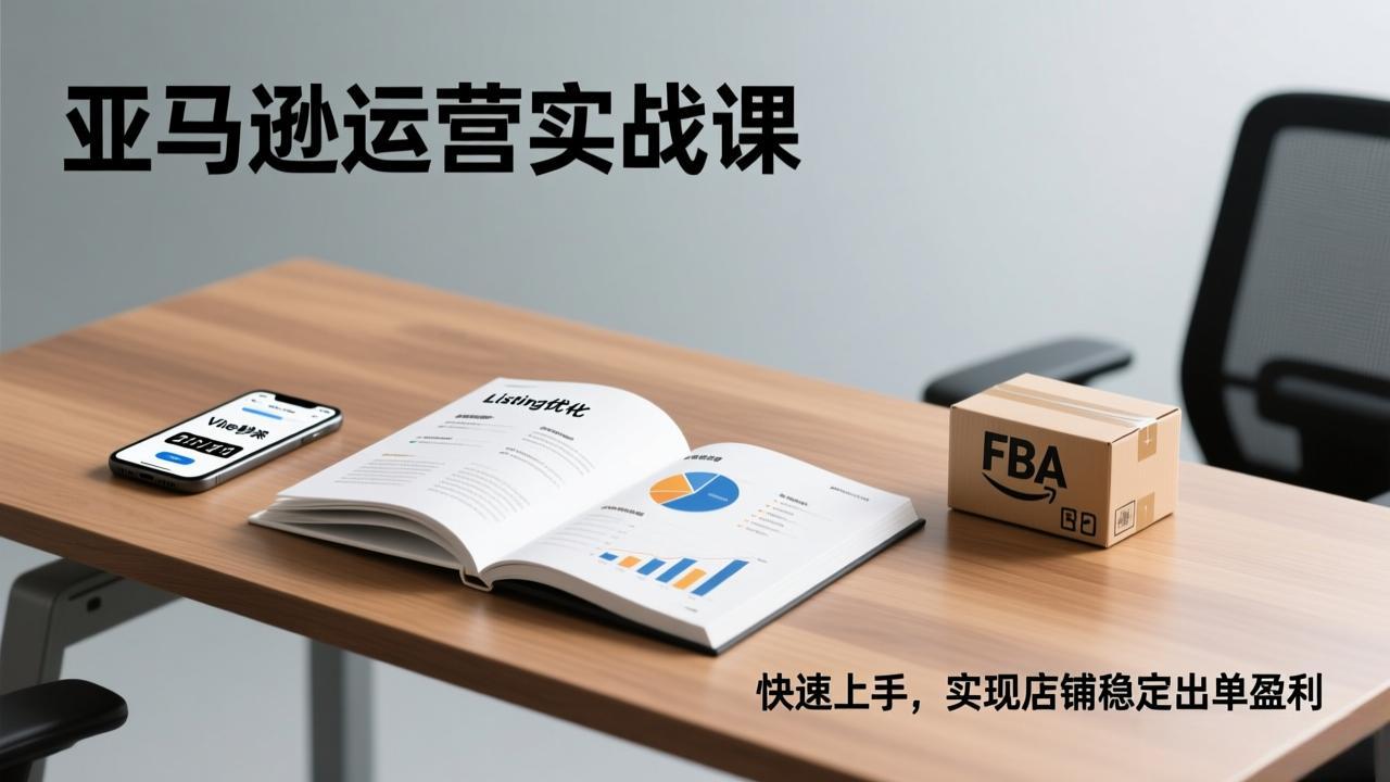 亚马逊运营实战课,Listing优化、Vine秒杀、FBA发货,快速上手,实现店铺稳定出单盈利|网创挖金社