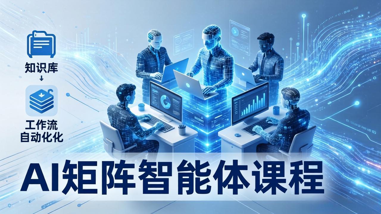AI矩阵智能体实战：100个数字员工批量生产内容，文本知识库+工作流自动化全搞定|网创挖金社