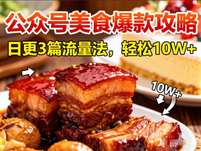 公众号搬运美食爆款攻略，日更3篇流量主打法，轻松10W+阅读|网创挖金社