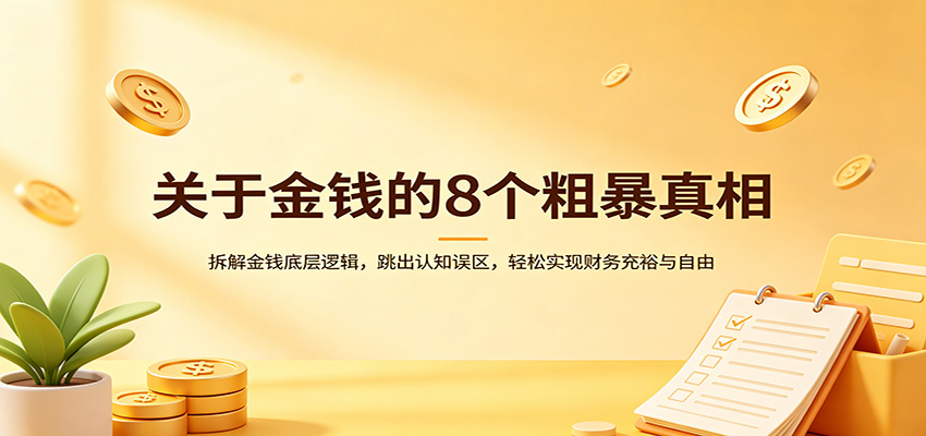 关于金钱的8个粗暴真相：拆解金钱底层逻辑，跳出认知误区，轻松实现财务充裕与自由|网创挖金社