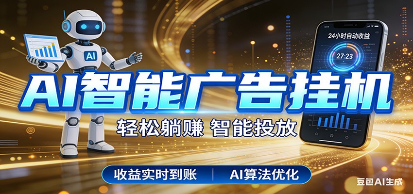 智能广告挂机新时代，利用碎片化时间实现稳定被动收益，AI帮你持续盈利|网创挖金社