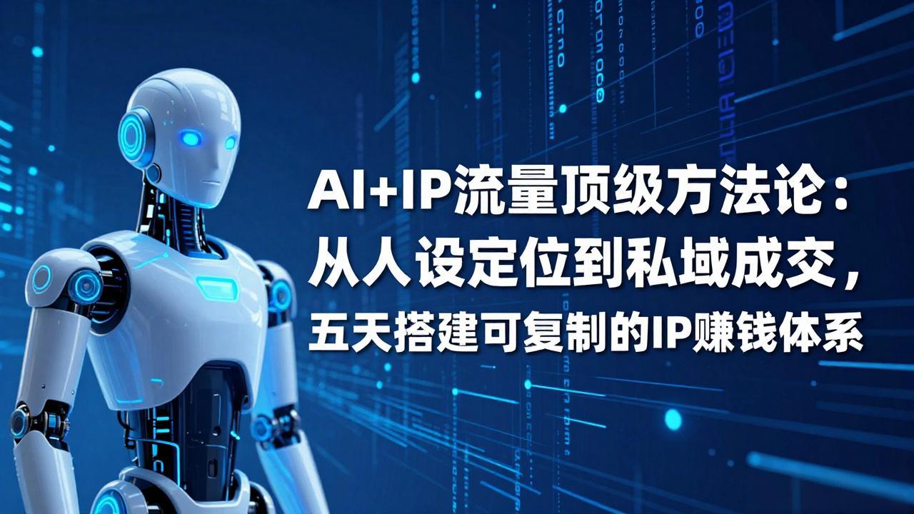 AI+IP顶级方法论：从人设定位到私域成交，五天搭建可复制的IP赚钱体系|网创挖金社