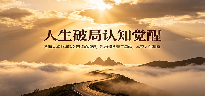 人生破局认知觉醒，普通人努力却陷入困境的根源，跳出埋头苦干思维，实现人生翻盘|网创挖金社