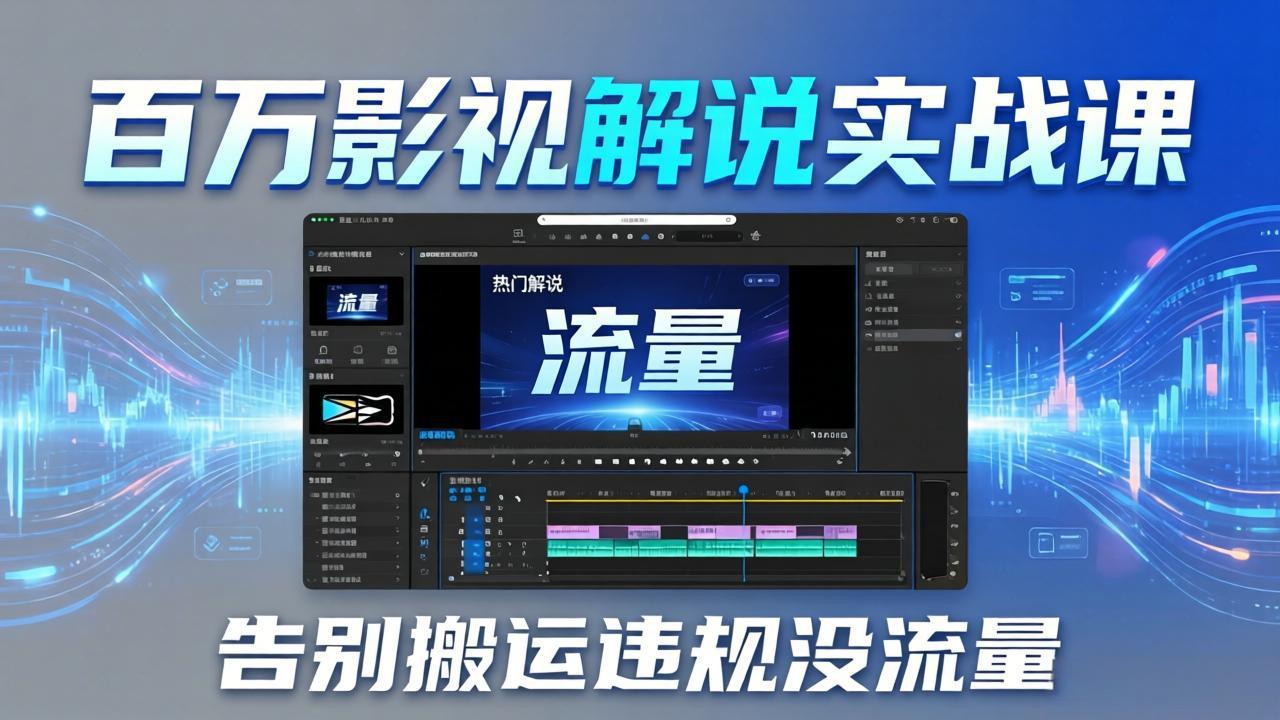 百万影视解说实战课：告别搬运违规没流量，AI文案+配音+剪映，做出能上热门的解说视频|网创挖金社