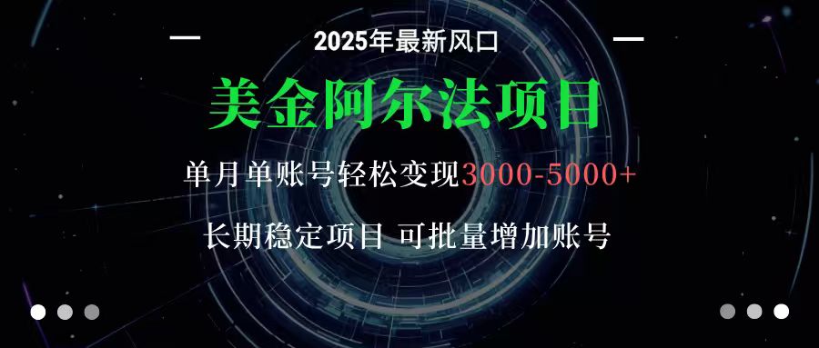 美金阿尔法项目：一部手机每天只需10分钟，轻松稳定赚美元|网创挖金社