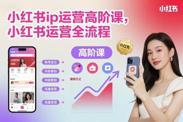 小红书ip运营高阶课，小红书运营全流程|网创挖金社