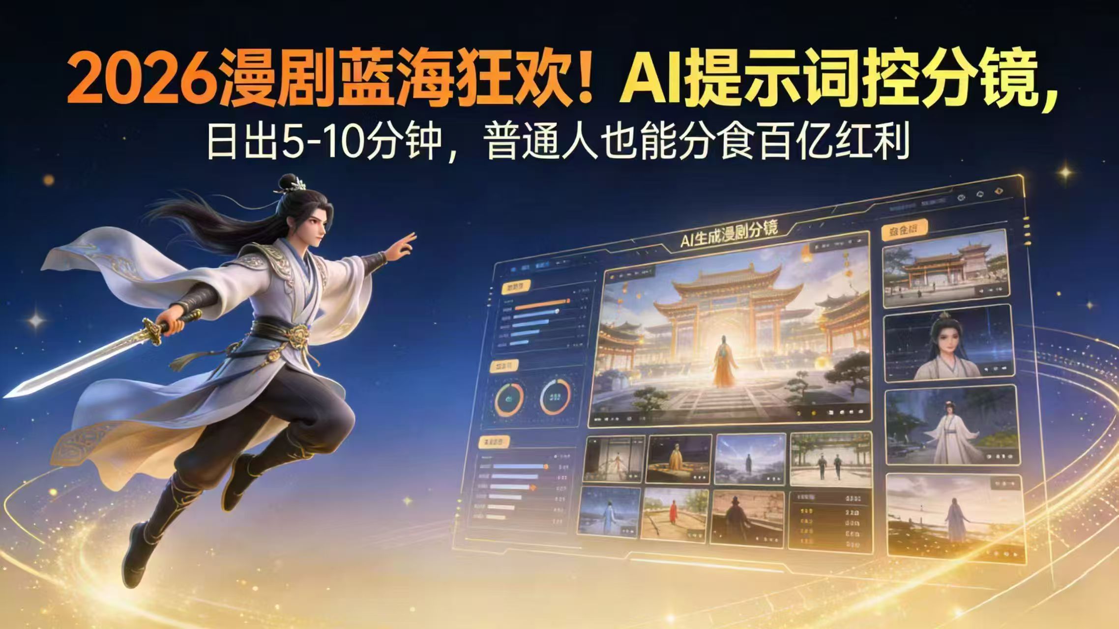 2026漫剧红利实锤！ AI 提示词控分镜， 普通人也能轻松月入过万|网创挖金社