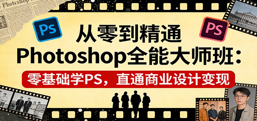 从零到精通Photoshop全能大师班：零基础学PS，直通商业设计变现|网创挖金社