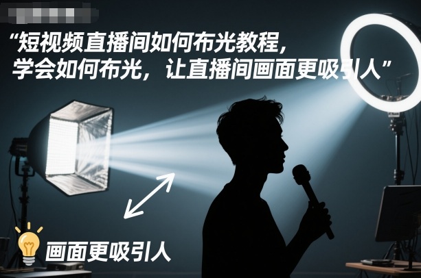 短视频直播间如何布光教程，学会如何布光，让直播间画面更吸引人|网创挖金社