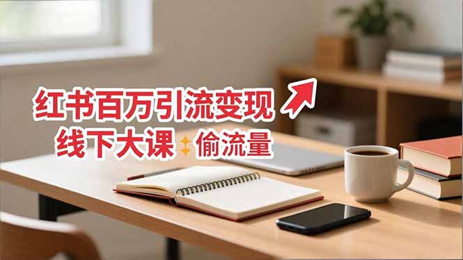 小红书百万引流变现-11月线下大课：分享从0到百万引流路径，手把手教偷流量、拿结果|网创挖金社