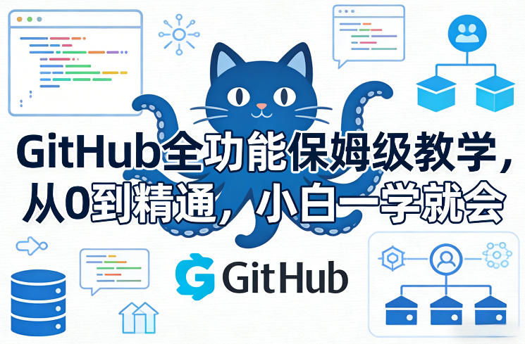 GitHub全功能保姆级教学，从0到精通，小白一学就会|网创挖金社