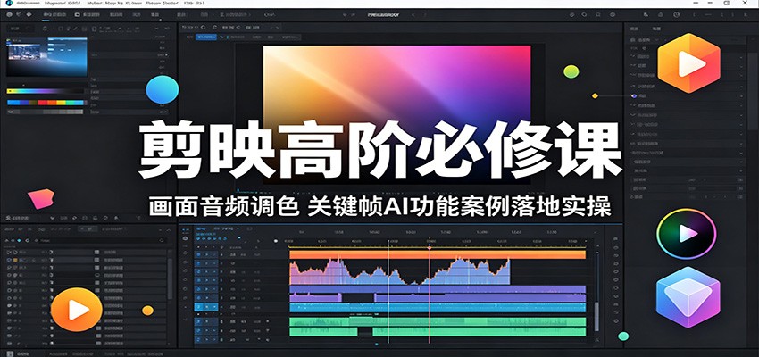 剪映高阶必修课：画面音频调色，关键帧AI功能案例落地实操|网创挖金社