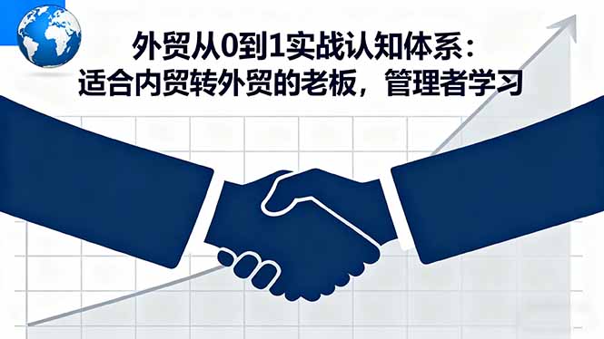 外贸从0到1实战认知体系：适合内贸转外贸的老板，管理者学习|网创挖金社
