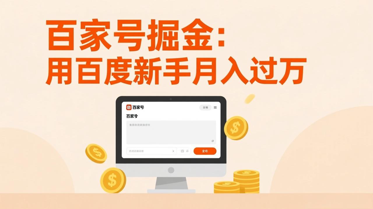 百家号掘金：用百度新手月入过万，日入300，无需引流，全新手机搬砖项目|网创挖金社