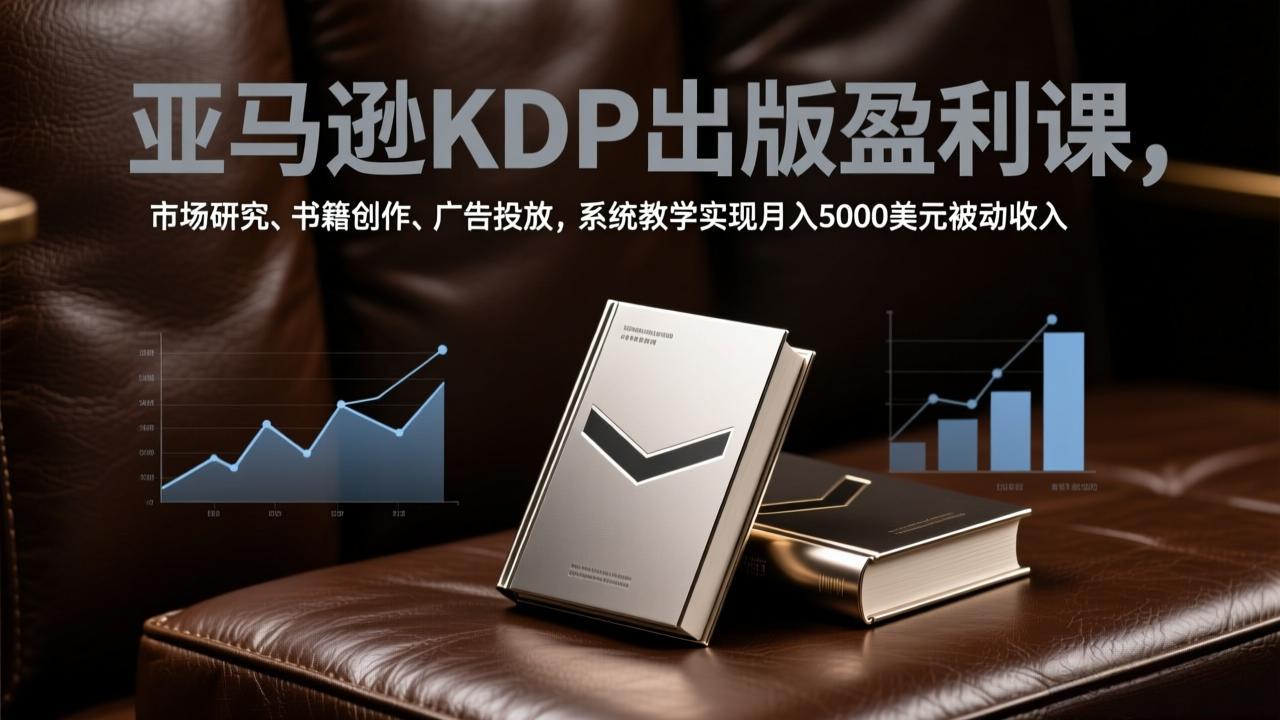 亚马逊KDP出版盈利课，市场研究、书籍创作、广告投放，系统教学实现月入5000美元被动收入|网创挖金社