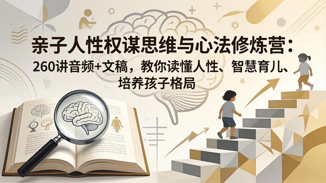 亲子人性权谋思维与心法修炼营：260讲音频+文稿，教你读懂人性、智慧育儿、培养孩子格局|网创挖金社