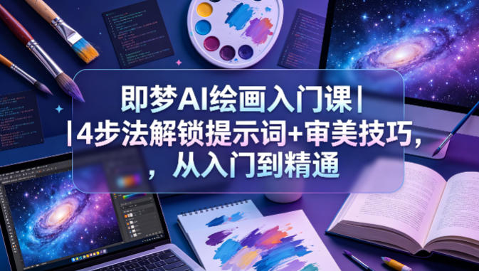 即梦AI绘画入门课｜4步法解锁提示词+审美技巧，从入门到精通|网创挖金社