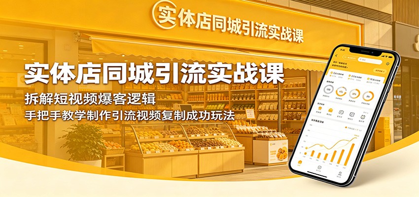 实体店同城引流实战课：拆解短视频爆客逻辑，手把手教学制作引流视频复制成功玩法|网创挖金社