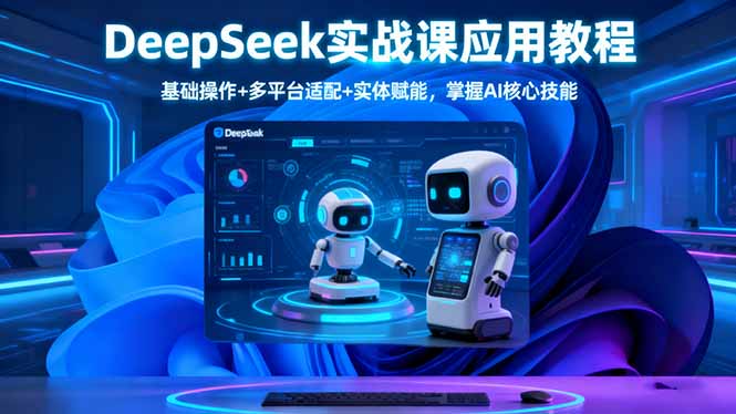 DeepSeek实战课应用教程、基础操作+多平台适配+实体赋能，掌握AI核心技能|网创挖金社