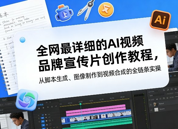 全网最详细的AI视频品牌宣传片创作教程，从脚本生成、图像制作到视频合成的全链条实操|网创挖金社