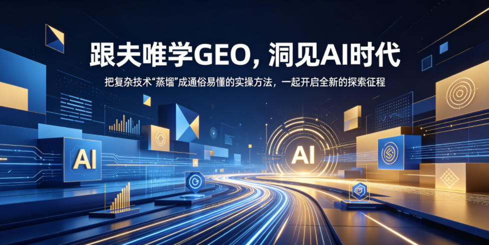 跟夫唯学GEO，洞见AI时代，把复杂技术“蒸馏”成通俗易懂的实操方法，一起开启全新的探索征程|网创挖金社