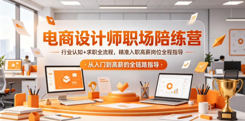 电商设计师职场陪练营，行业认知+求职全流程，精准入职高薪岗位全程指导|网创挖金社