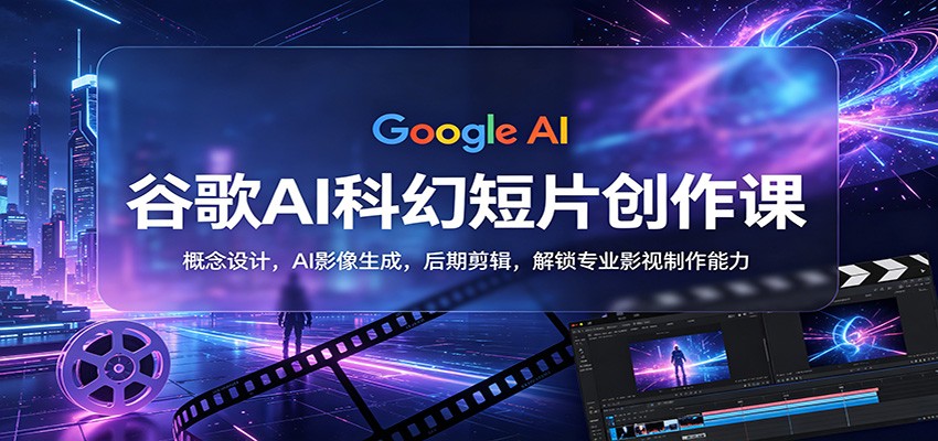 谷歌AI科幻短片创作课：概念设计，AI影像生成，后期剪辑，解锁专业影视制作能力|网创挖金社