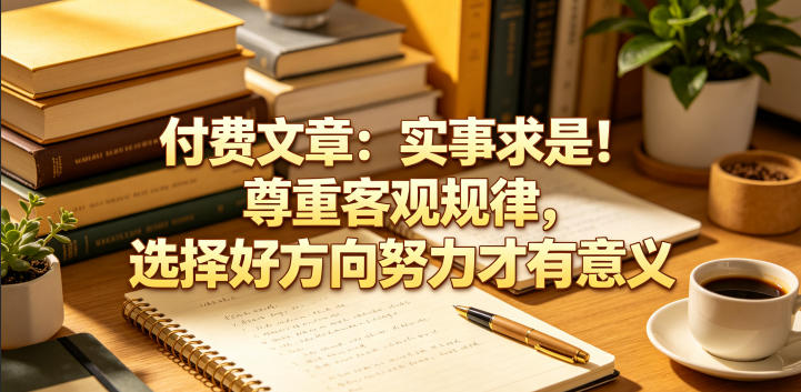 付费文章：实事求是！尊重客观规律，选择好方向努力才有意义|网创挖金社