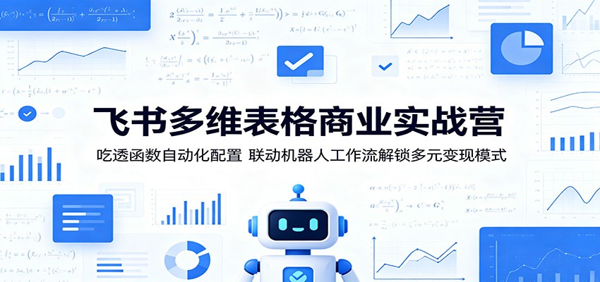 飞书多维表格商业实战营：吃透函数自动化配置，联动机器人工作流解锁多元变现模式|网创挖金社