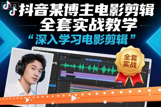 抖音某博主电影剪辑全套实战教学，深入学习电影剪辑|网创挖金社