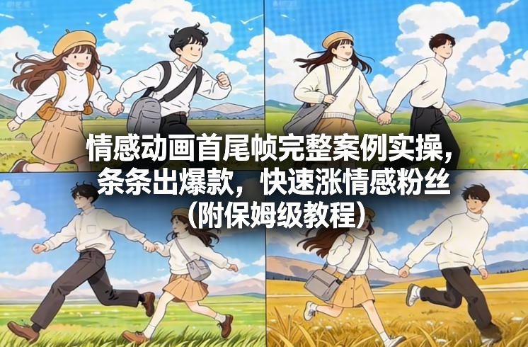 情感动画首尾帧完整案例实操，条条出爆款，快速涨情感粉丝(附保姆级教程)|网创挖金社