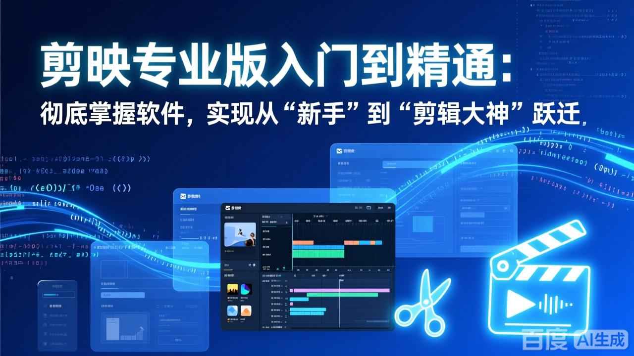 剪映专业版入门到精通:彻底掌握软件,实现从“新手”到“剪辑大神”跃迁|网创挖金社