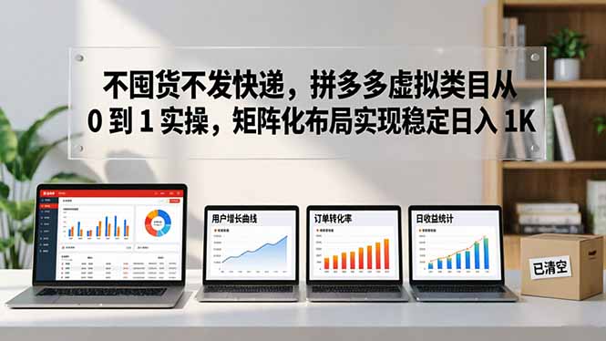 不囤货不发快递，拼多多虚拟类目从 0 到 1 实操，矩阵化布局实现稳定日入 1K|网创挖金社