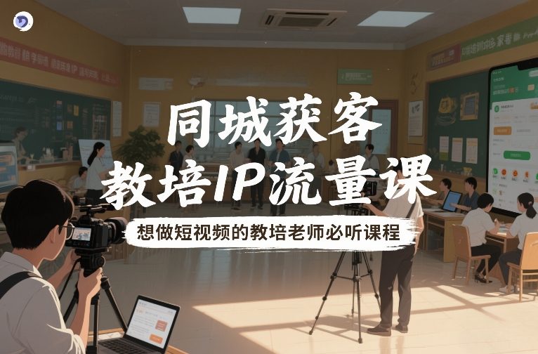 同城获客，教培IP流量课，想做短视频的教培老师必听课程|网创挖金社